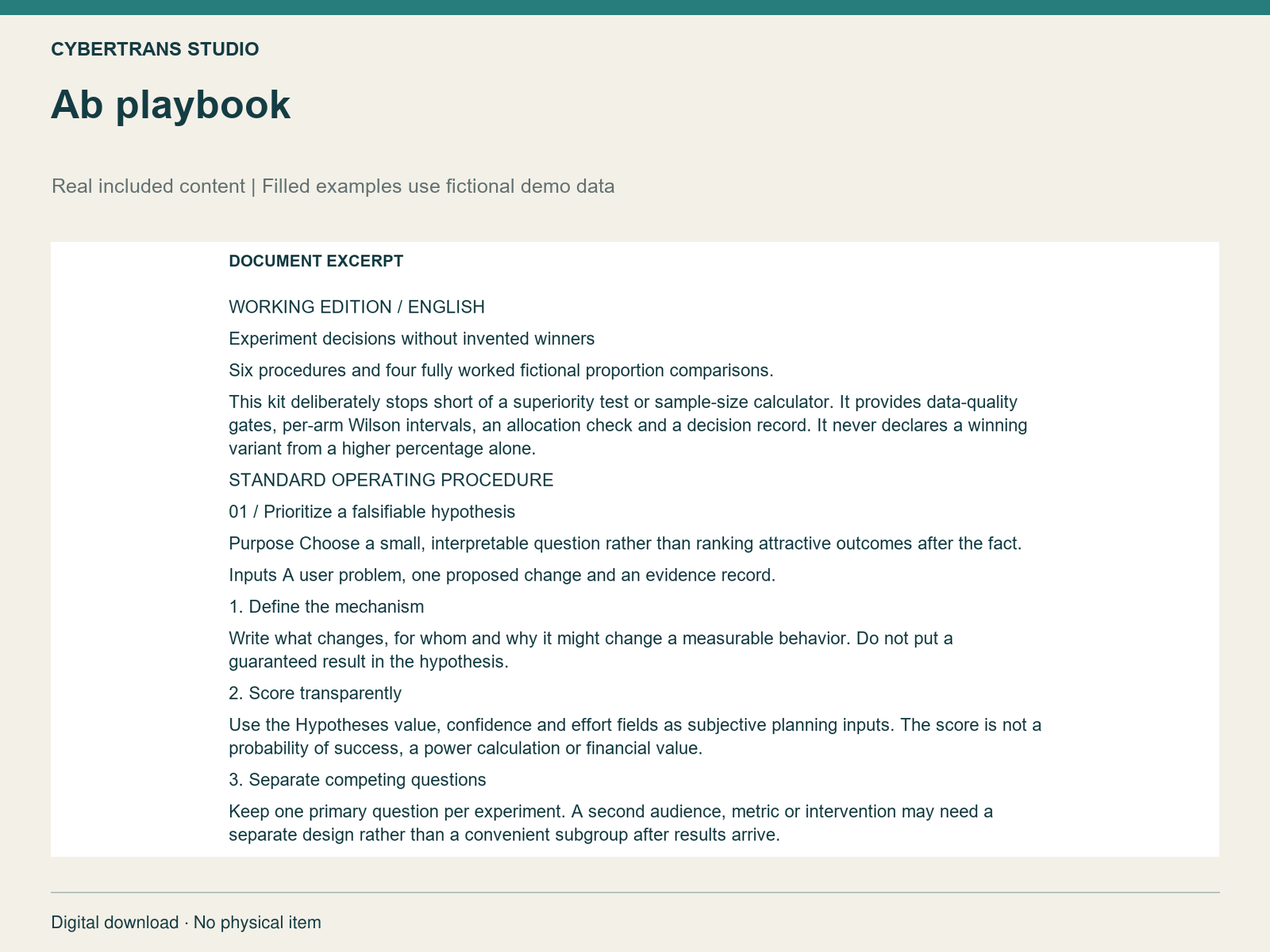 Ab playbook