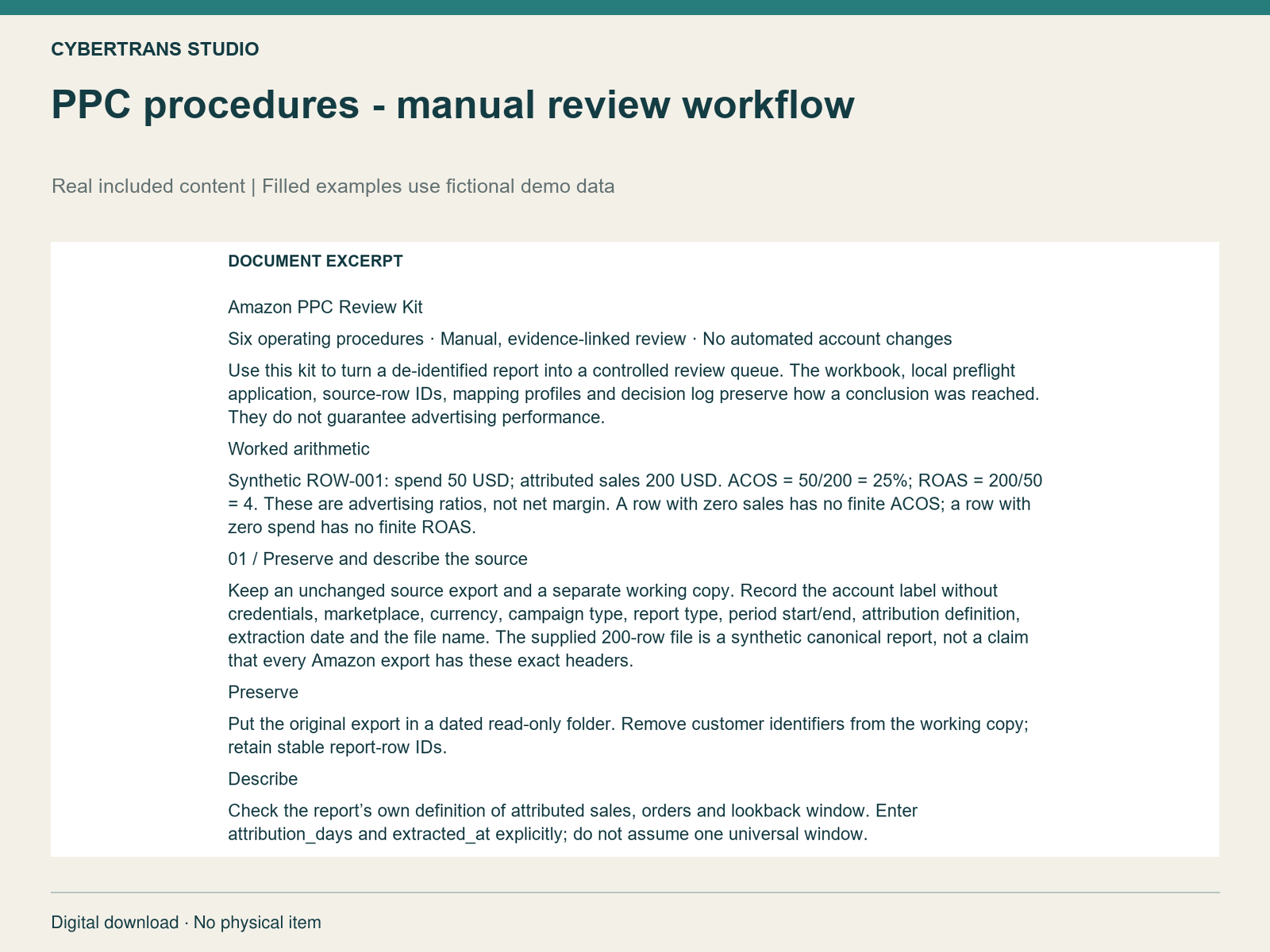 PPC procedures - manual review workflow
