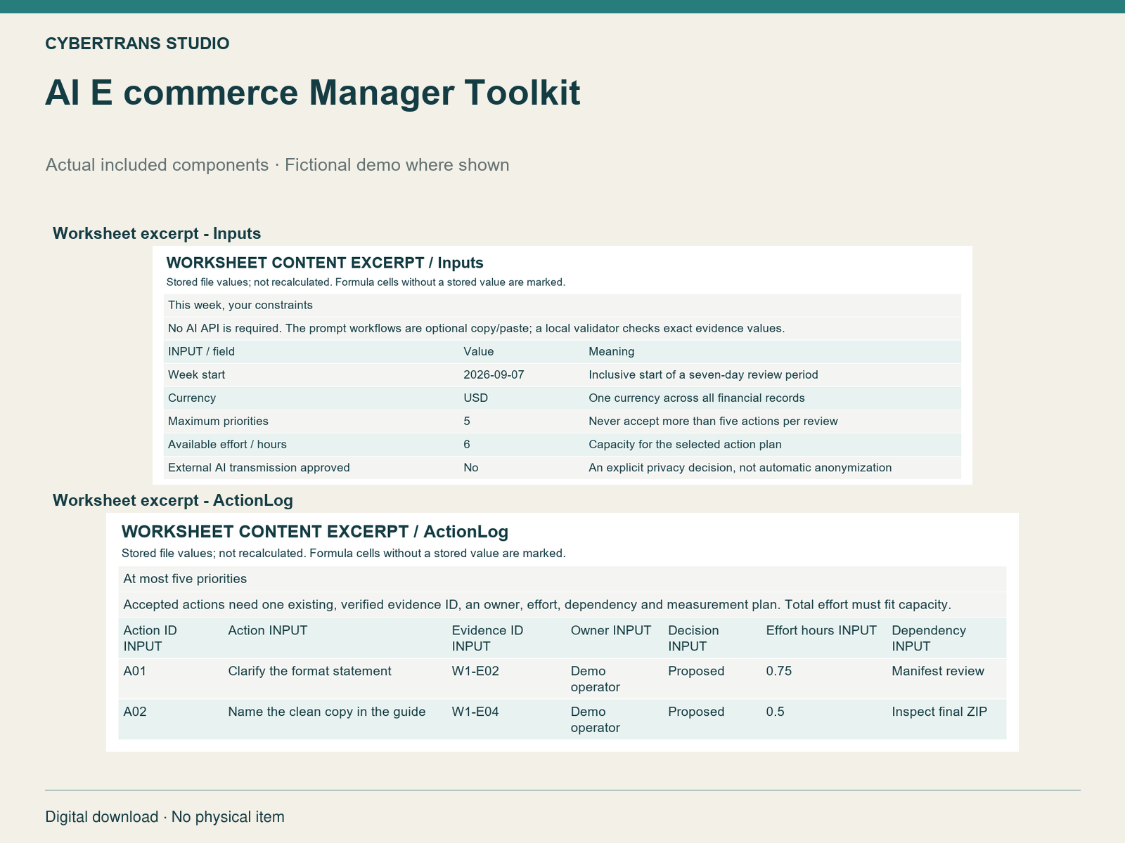 AI E commerce Manager Toolkit