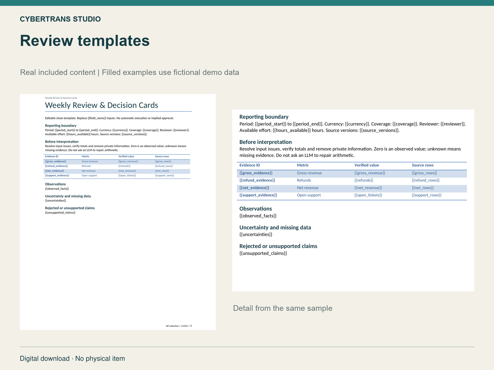 Review templates