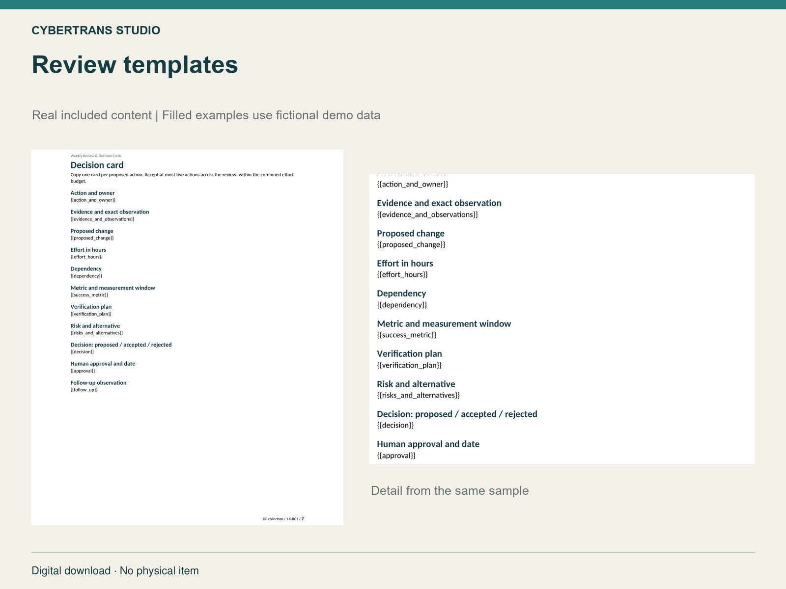 Review templates