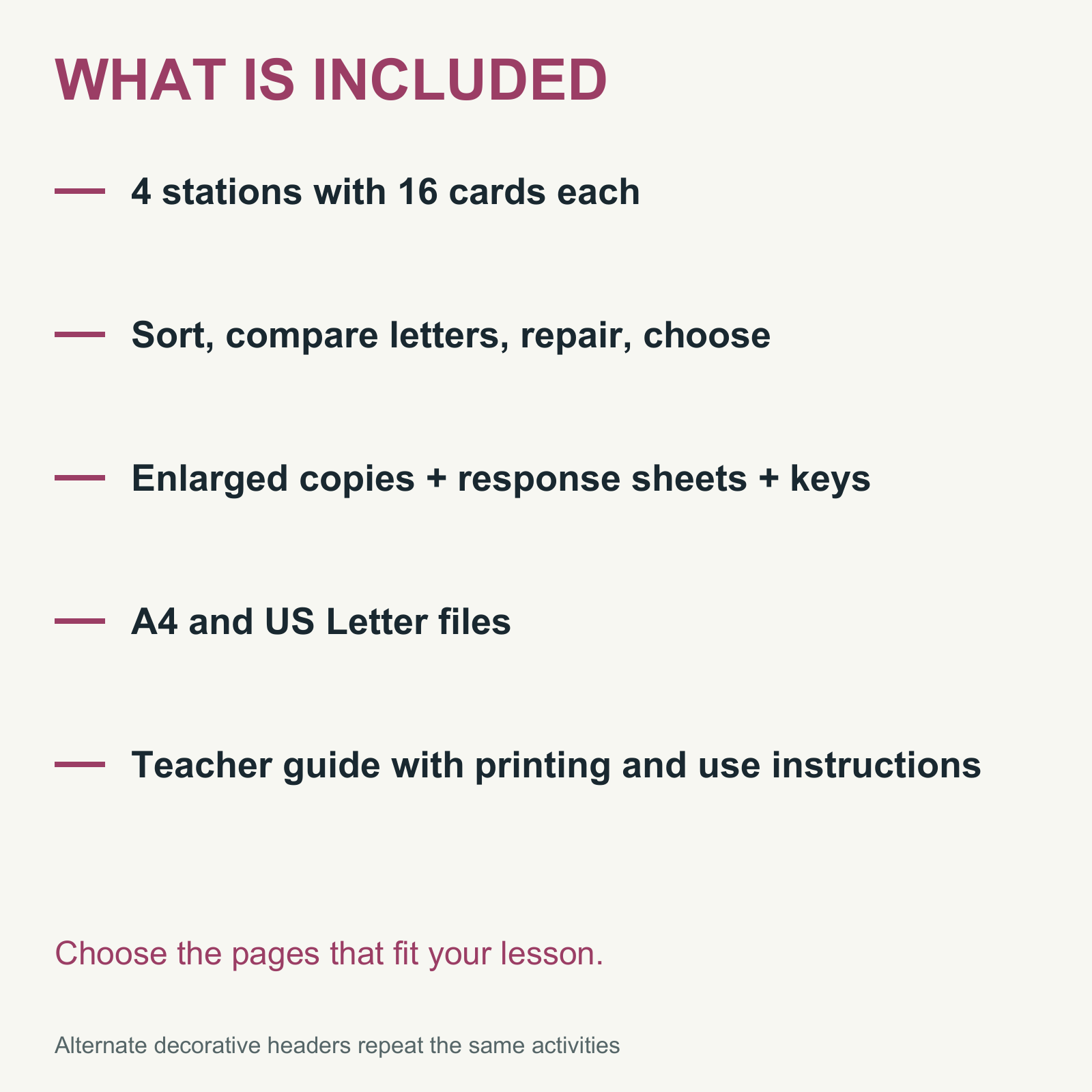 Alphabetical Order Task Cards — ABC Order Stations — Grades 2-4 — Files and formats supplied with this product.