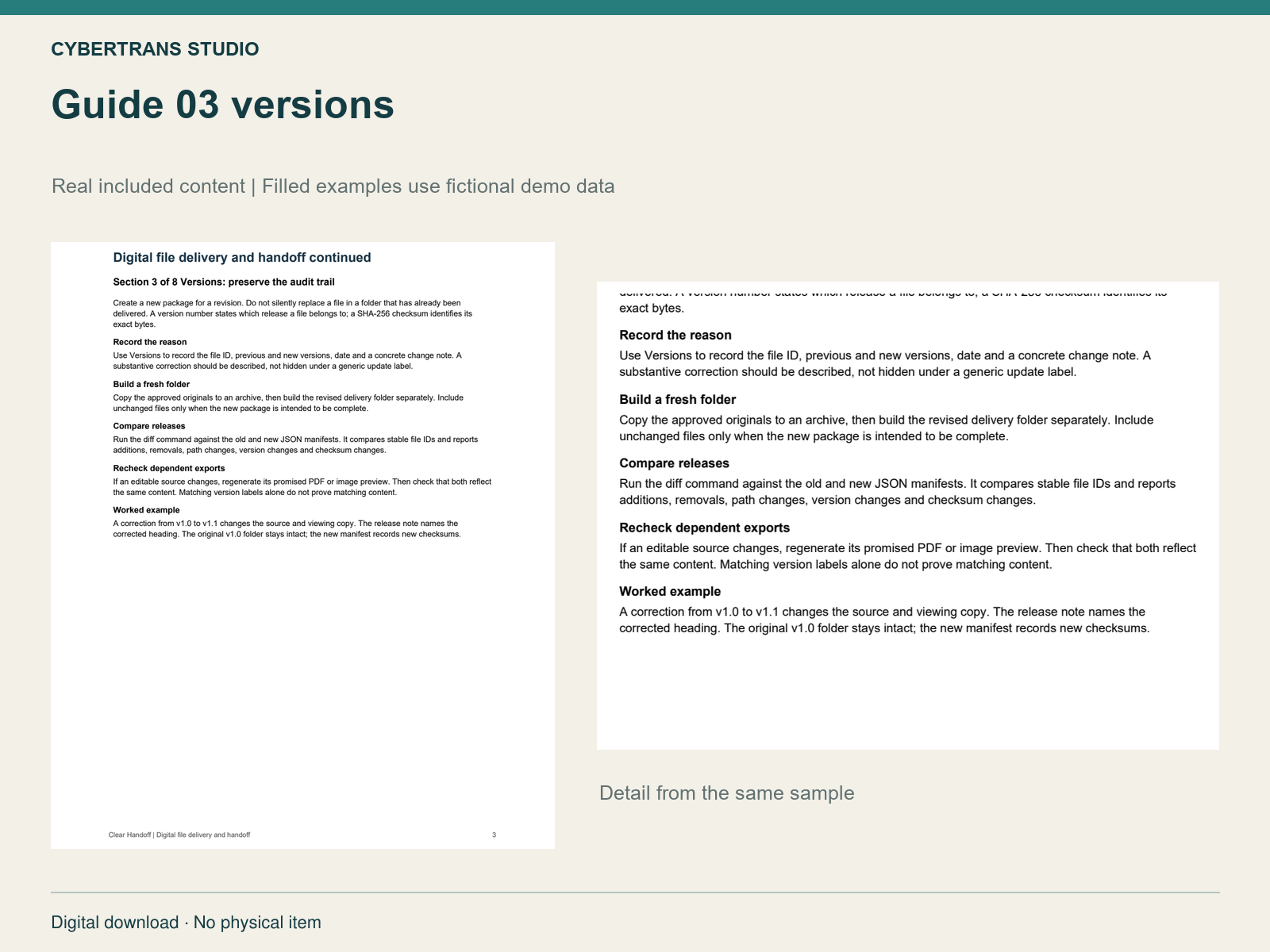 Guide 03 versions