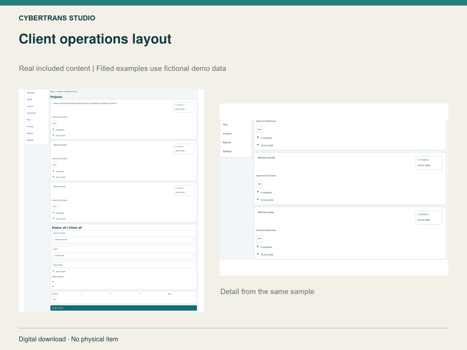 Client operations layout