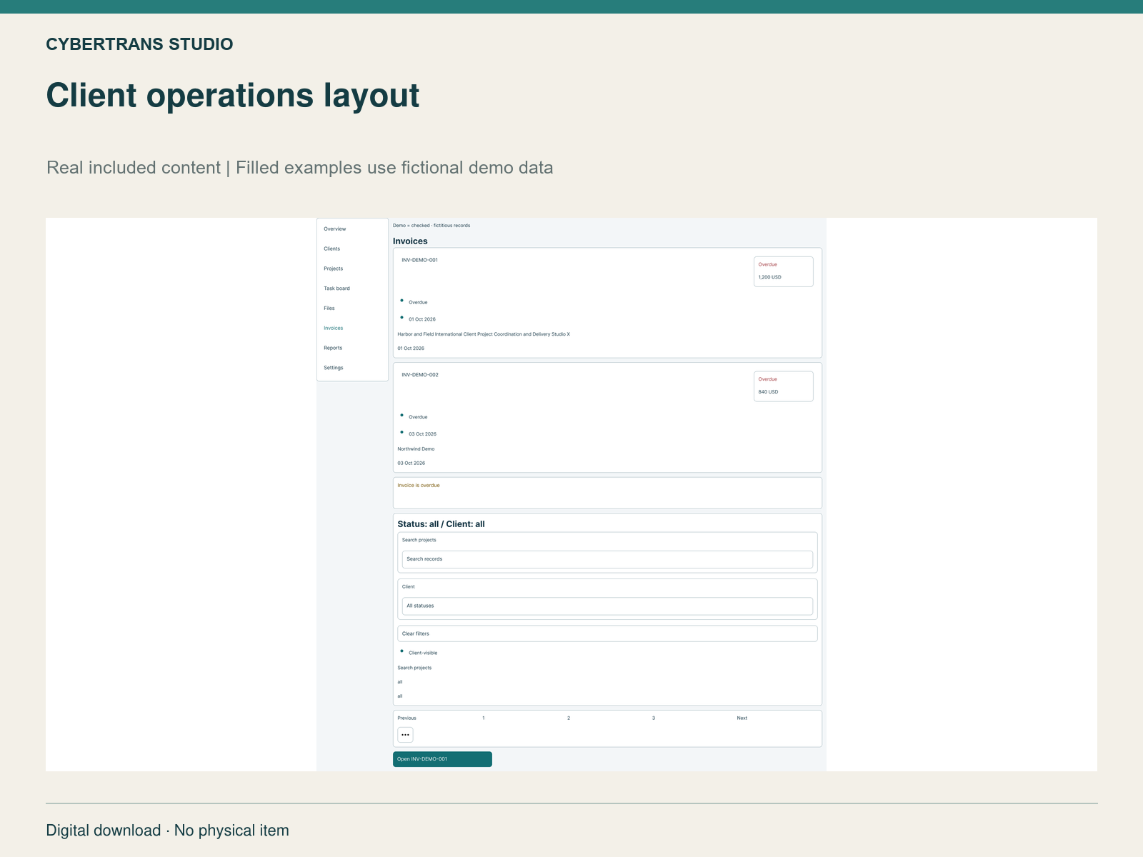 Client operations layout