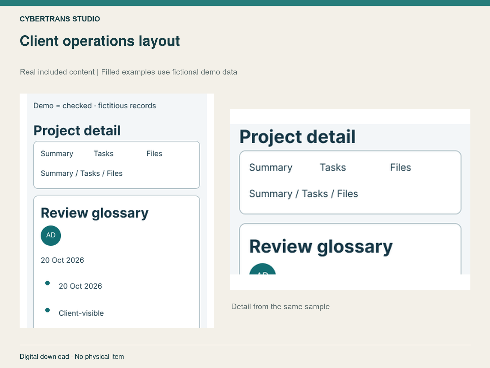 Client operations layout