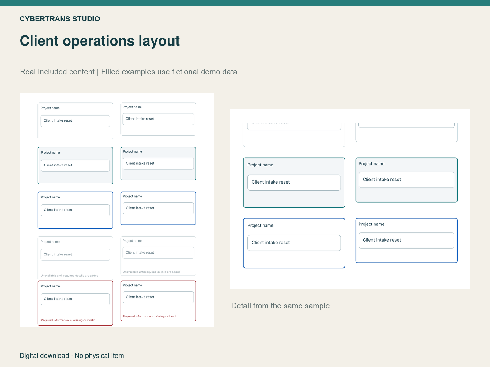 Client operations layout
