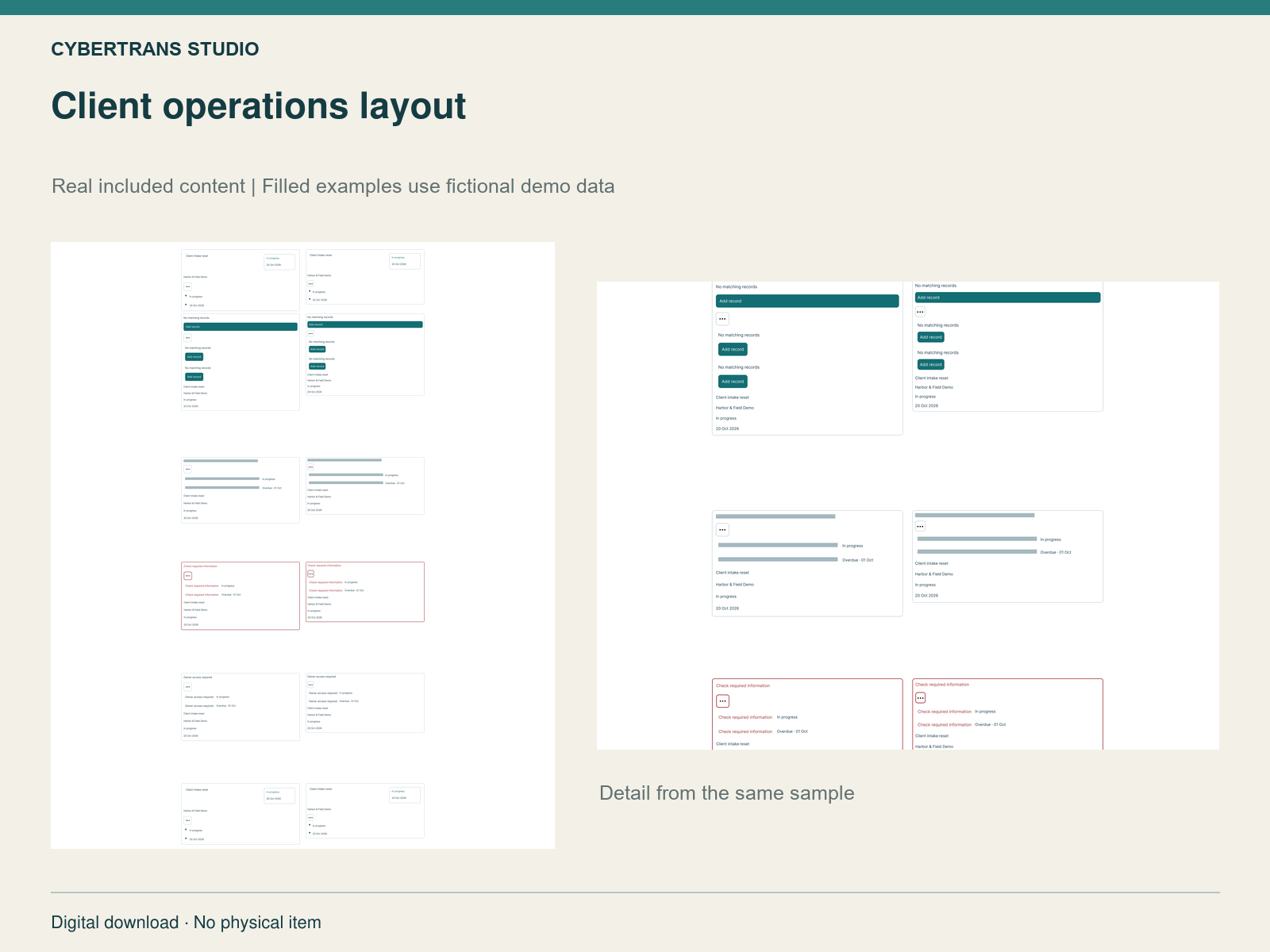 Client operations layout