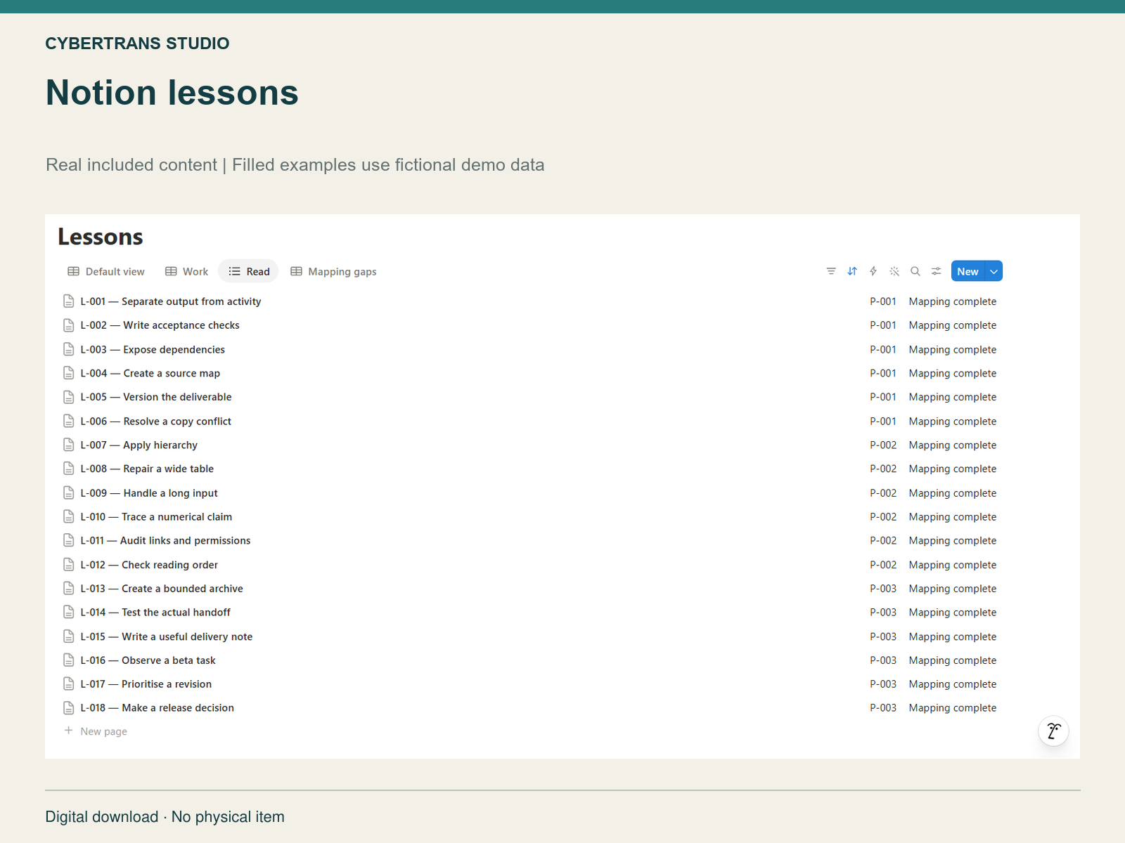 Notion lessons