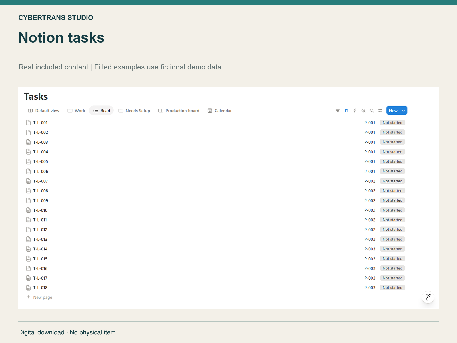 Notion tasks