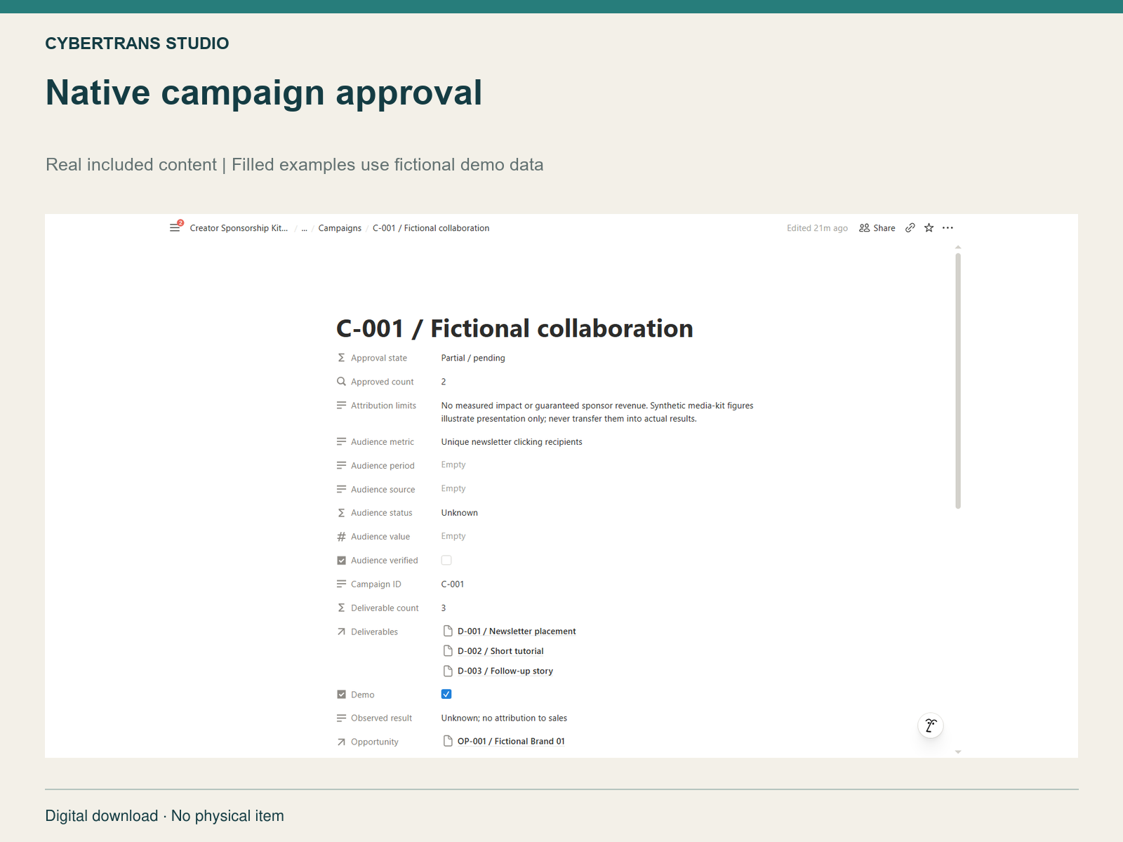 Native campaign approval