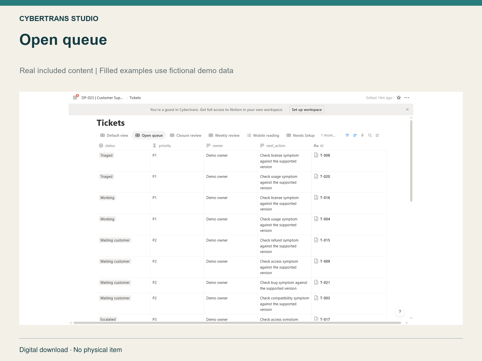 Open queue