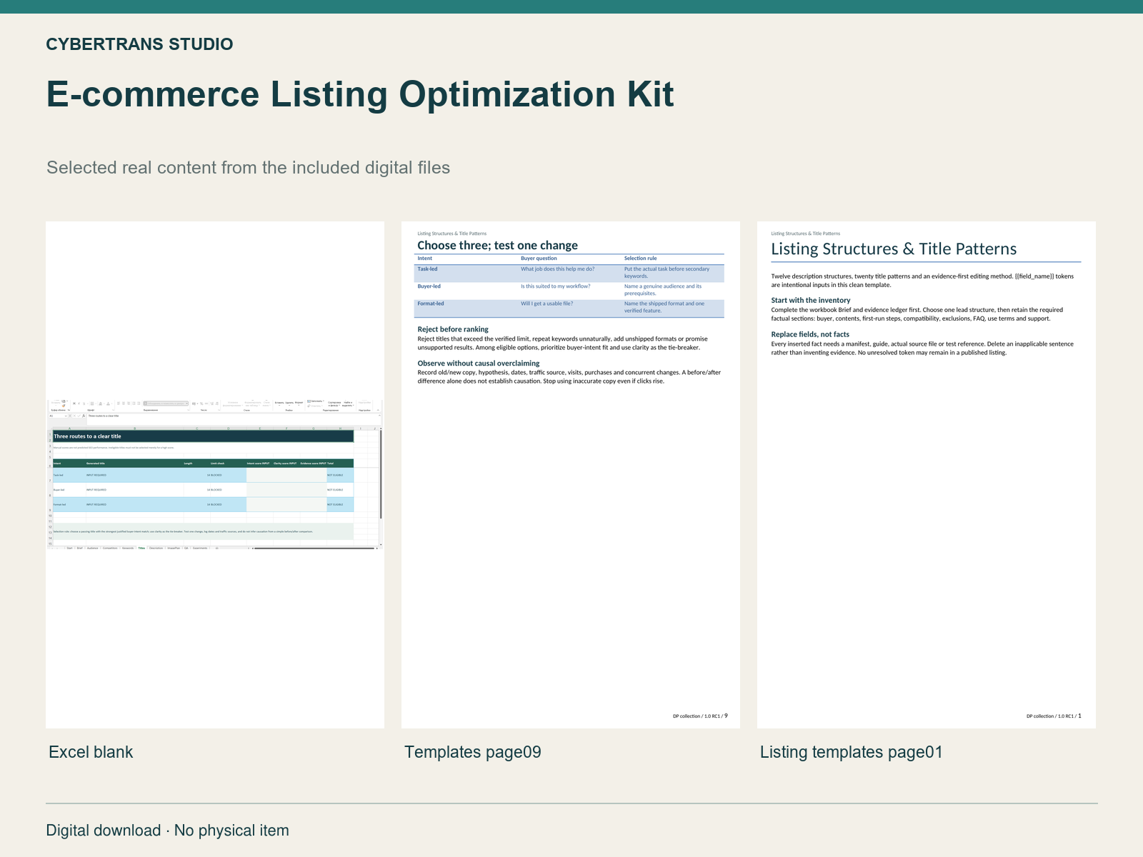 E-commerce Listing Optimization Kit
