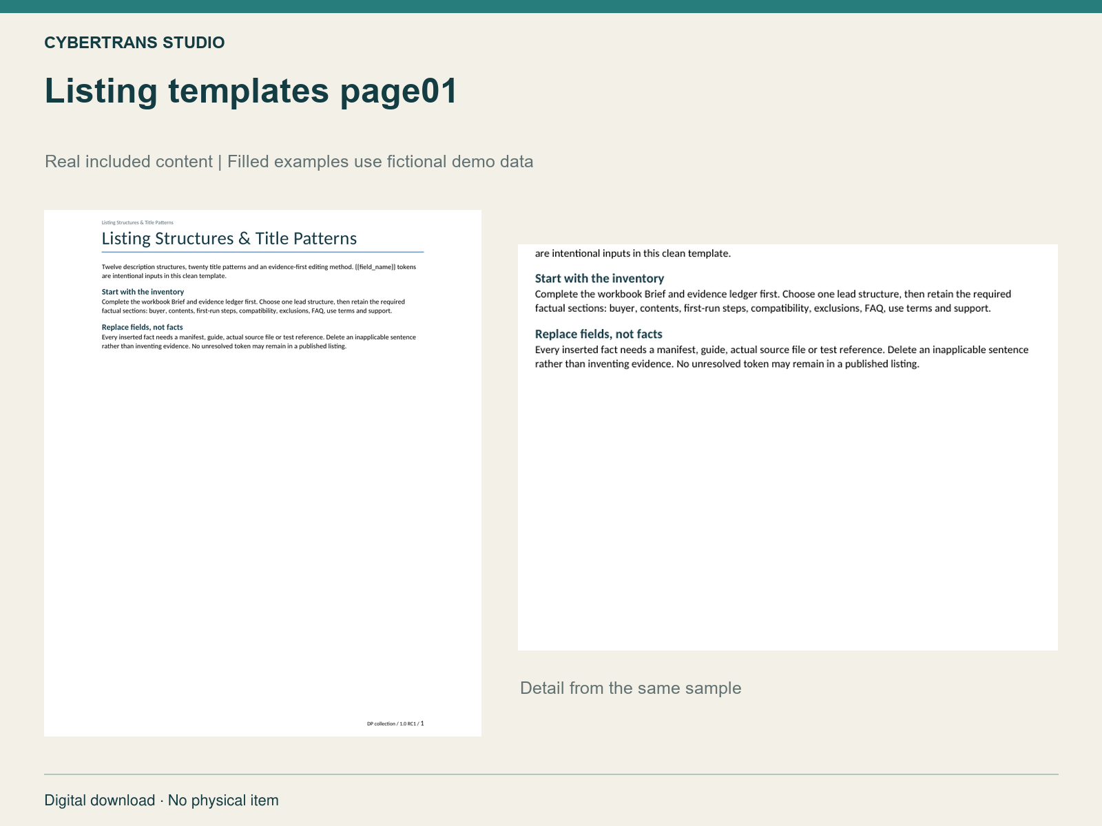 Listing templates page01