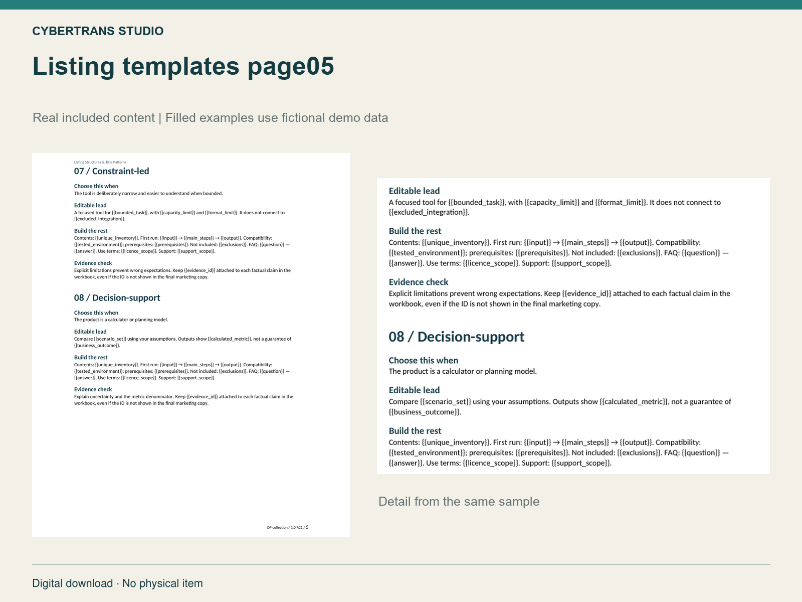 Listing templates page05