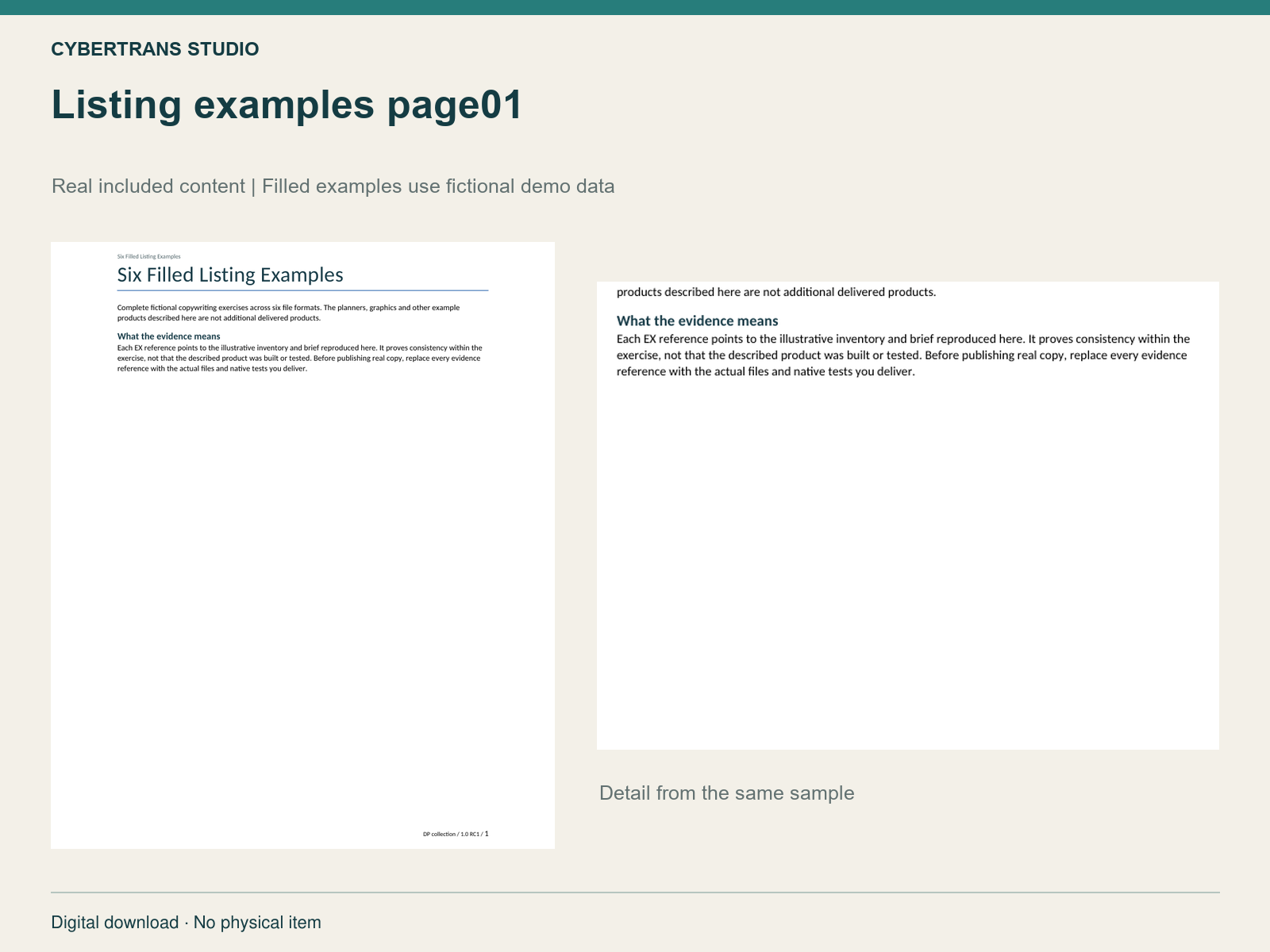 Listing examples page01