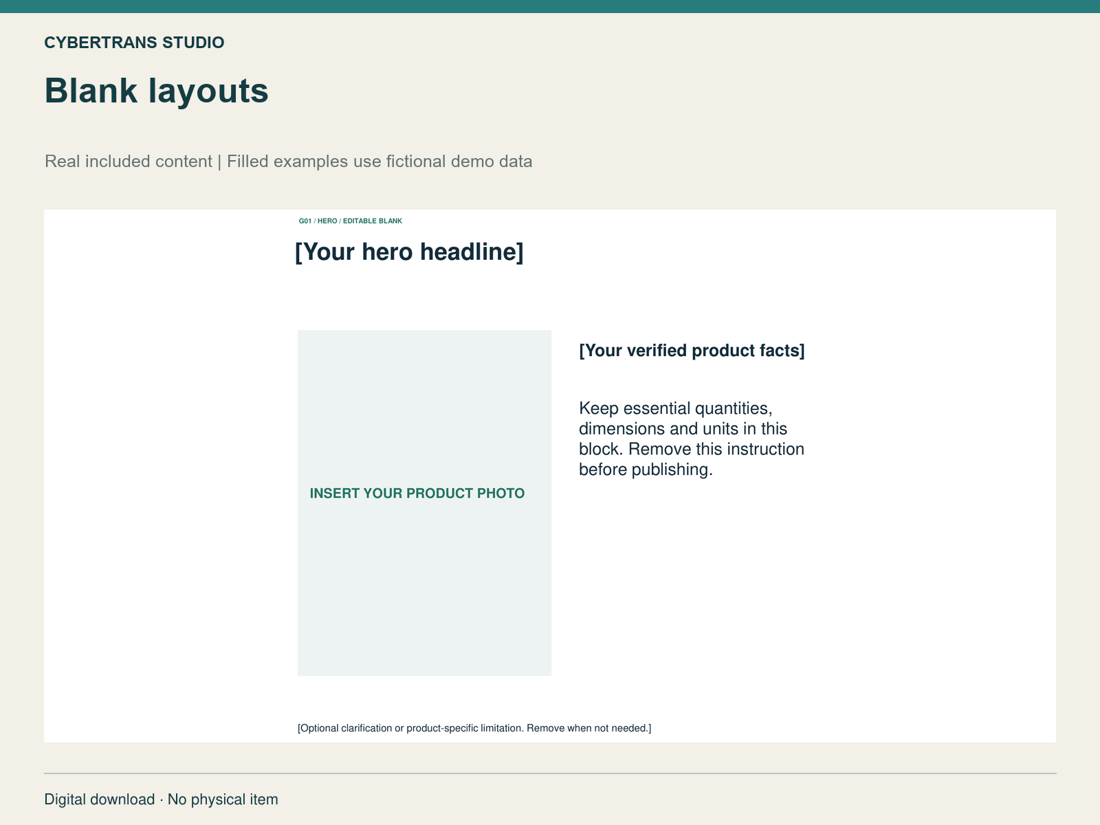 Blank layouts