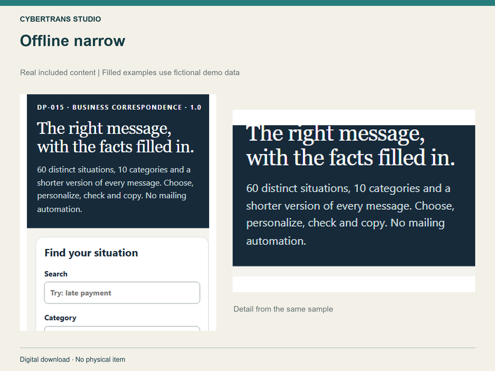 Offline narrow