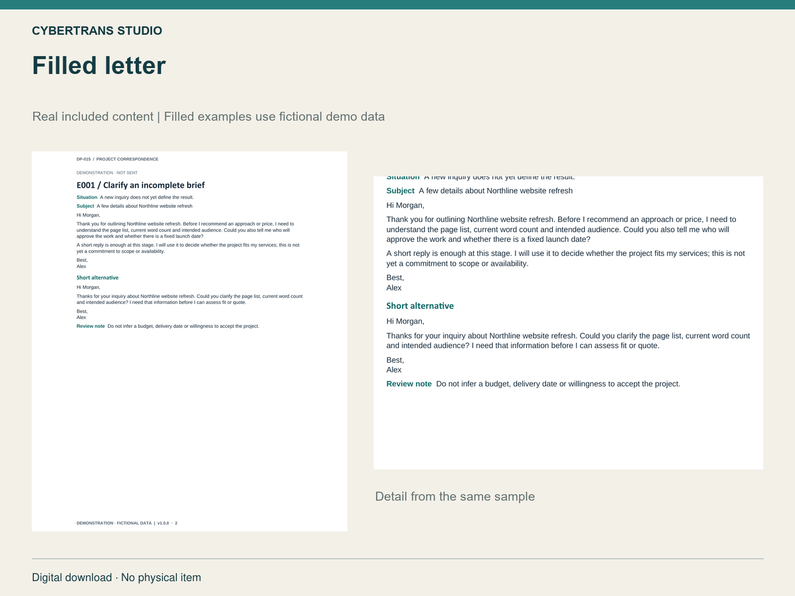 Filled letter