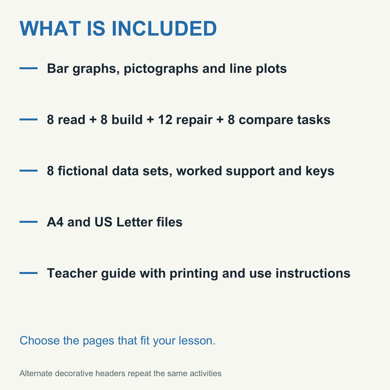 Bar Graphs, Pictographs & Line Plots — Graph Detectives — Grades 3-4 — Files and formats supplied with this product.