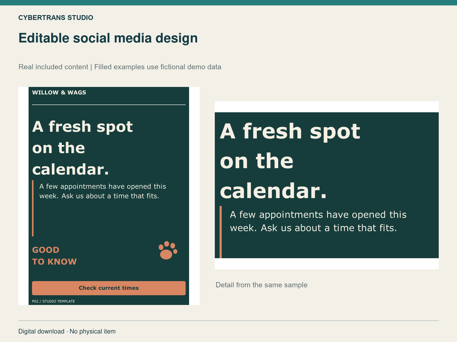 Editable social media design