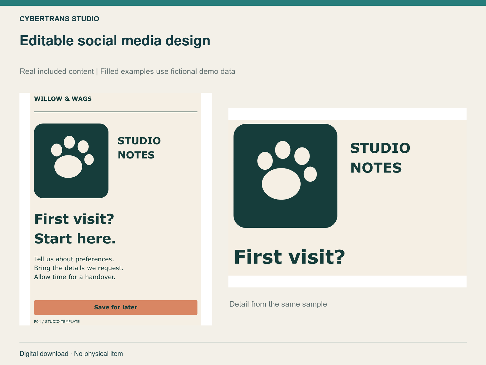 Editable social media design