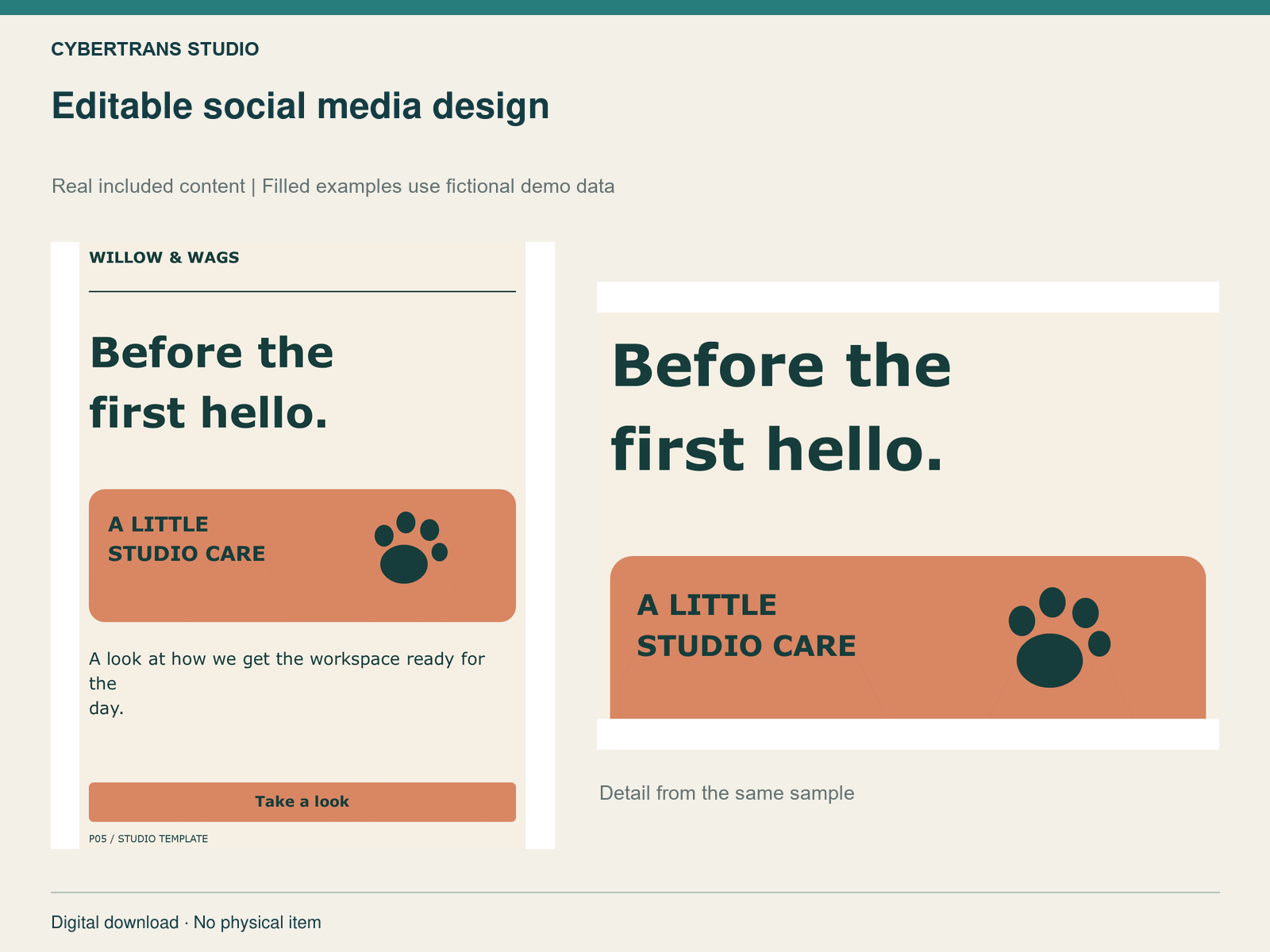 Editable social media design