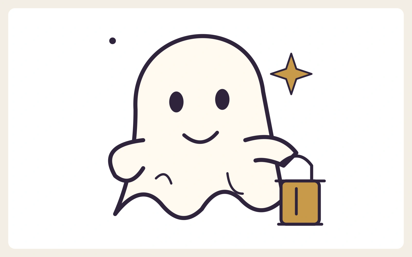 Friendly ghost illustration from the Moonlight Office Mixer player sheet.