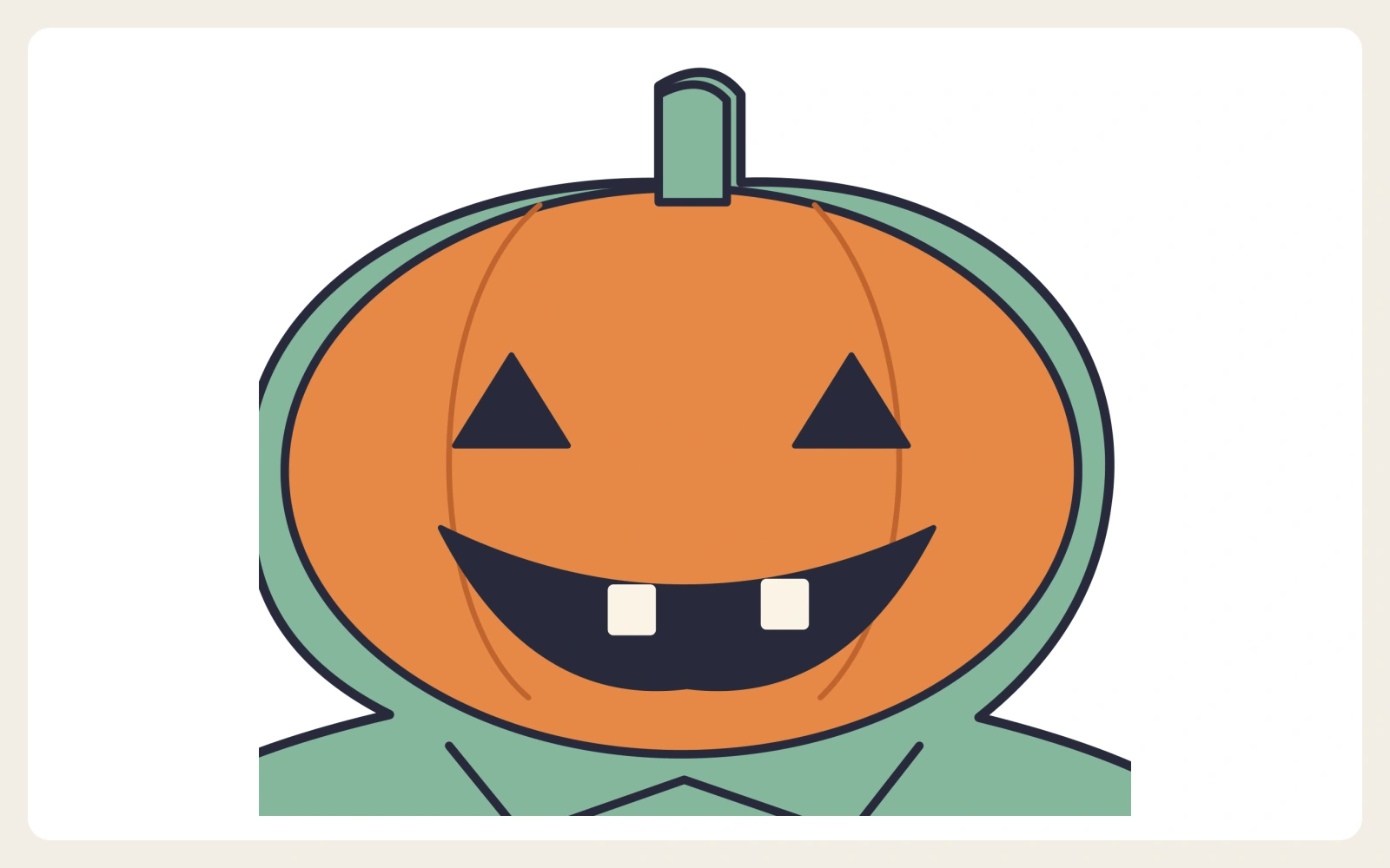 Pumpkin head from the flat printable keeper template.