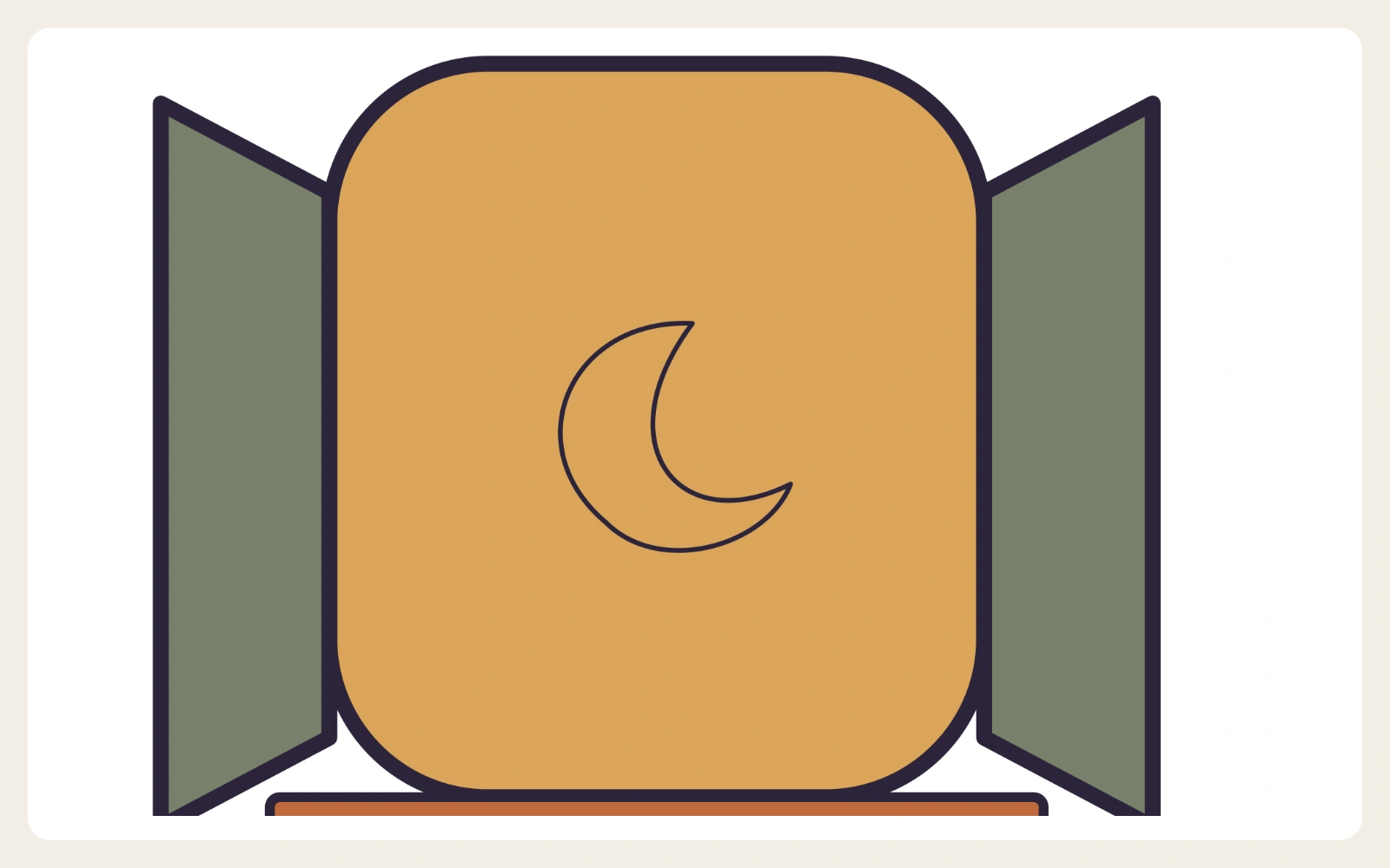 Moon and shutter in one window from The Starlit Windows puzzle.