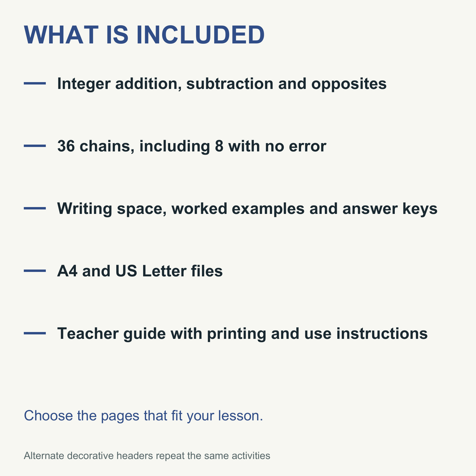 Integer Addition & Subtraction Error Analysis — Grade 7 — Files and formats supplied with this product.