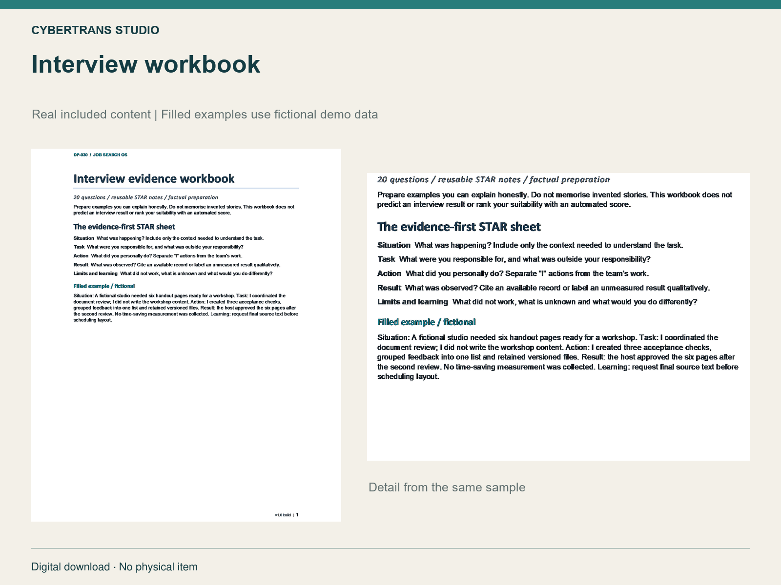 Interview workbook