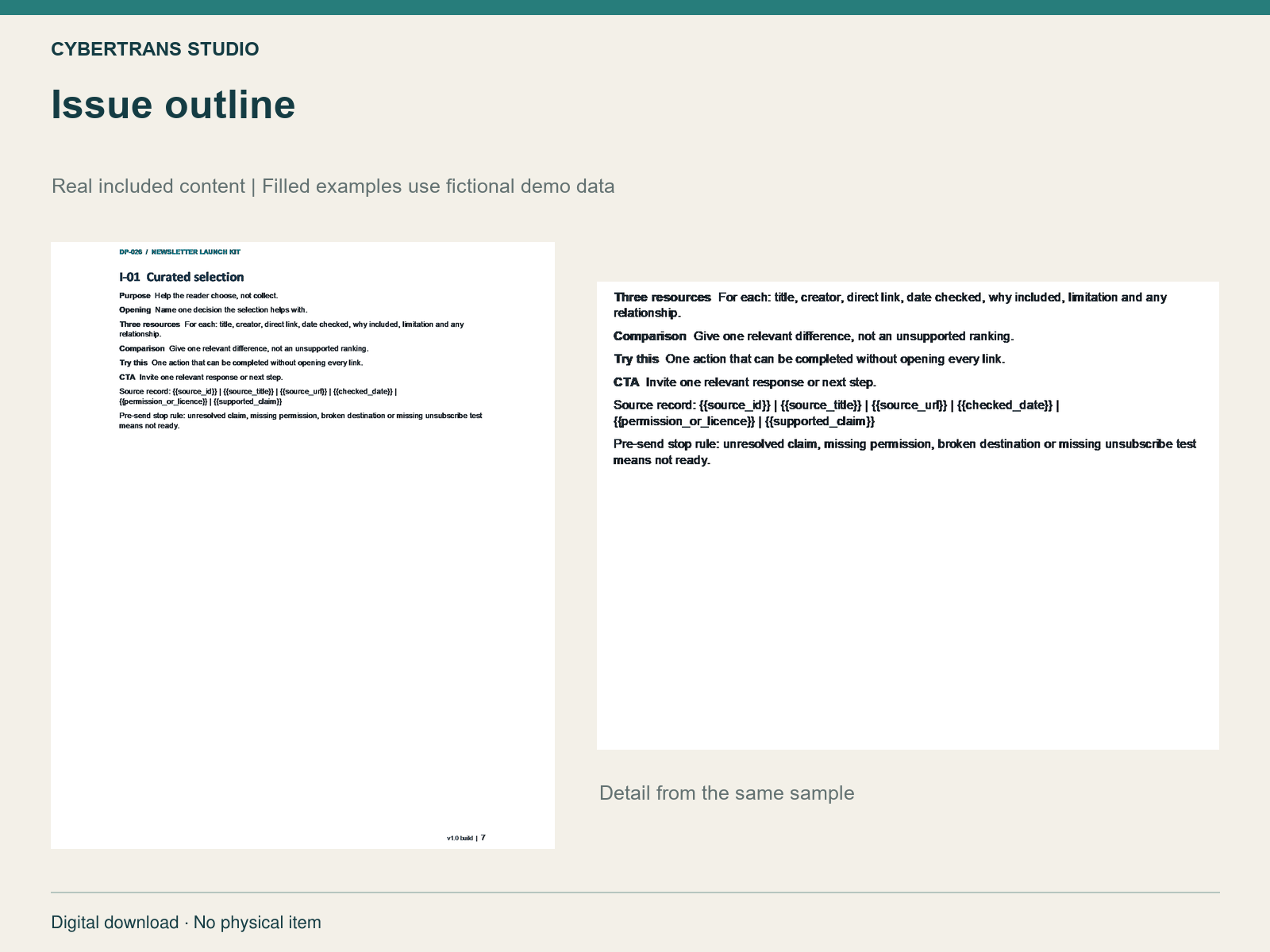 Issue outline
