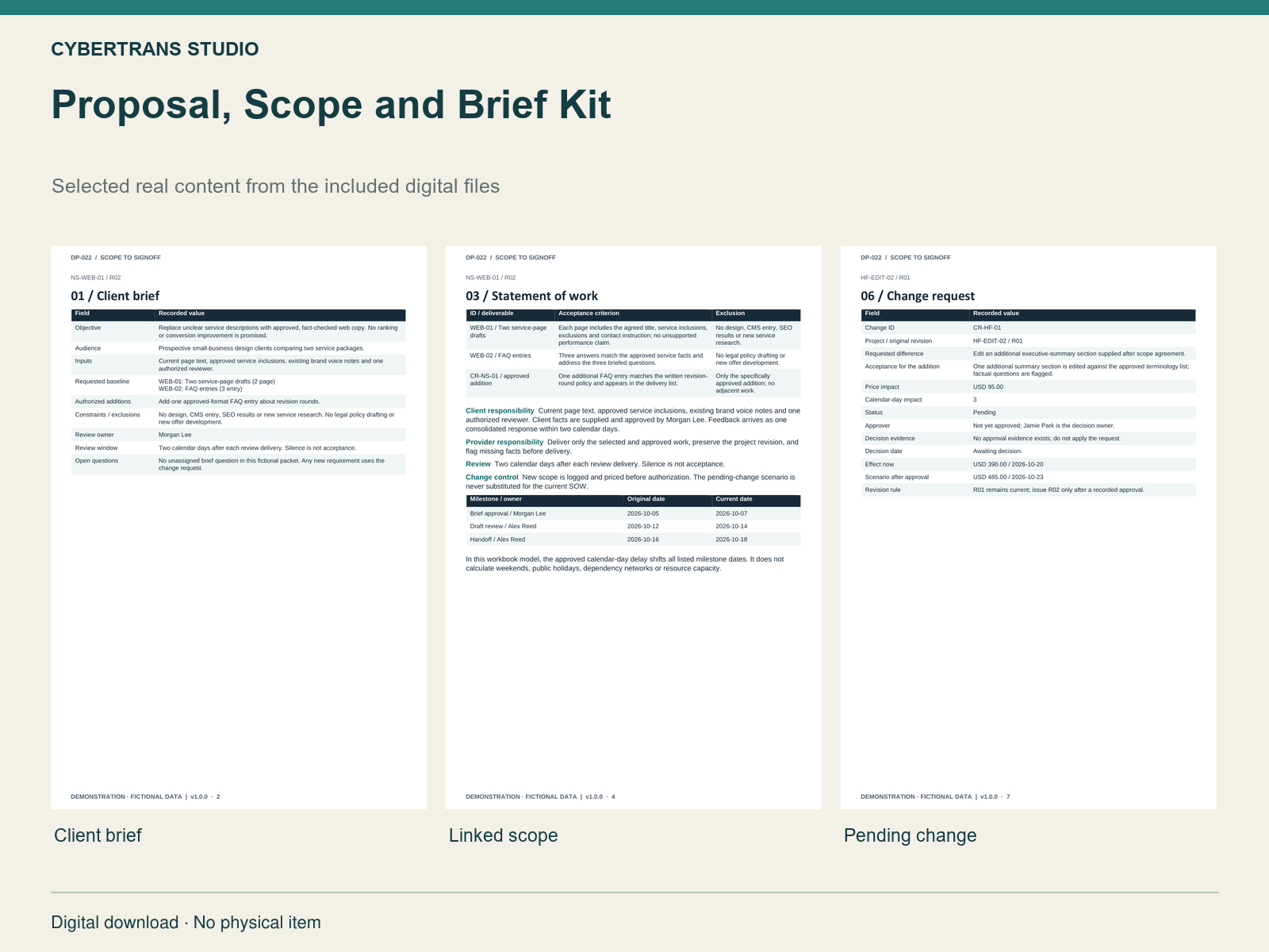 Proposal, Scope and Brief Kit