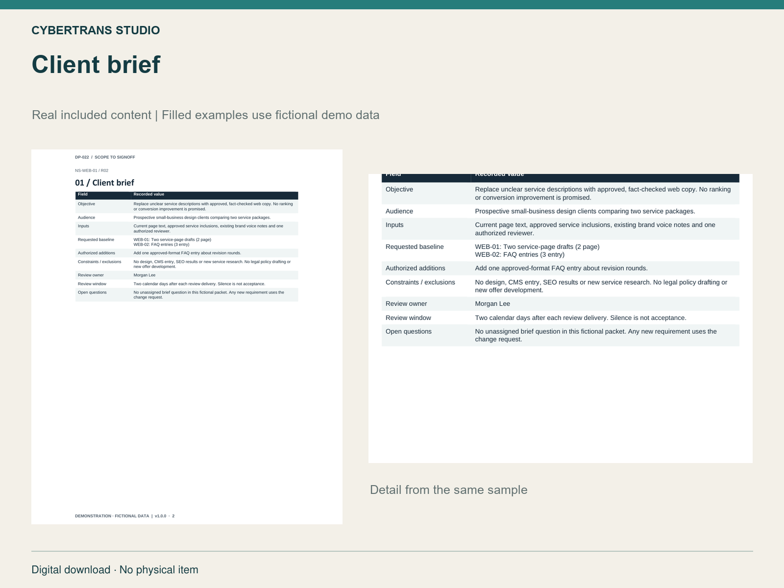Client brief