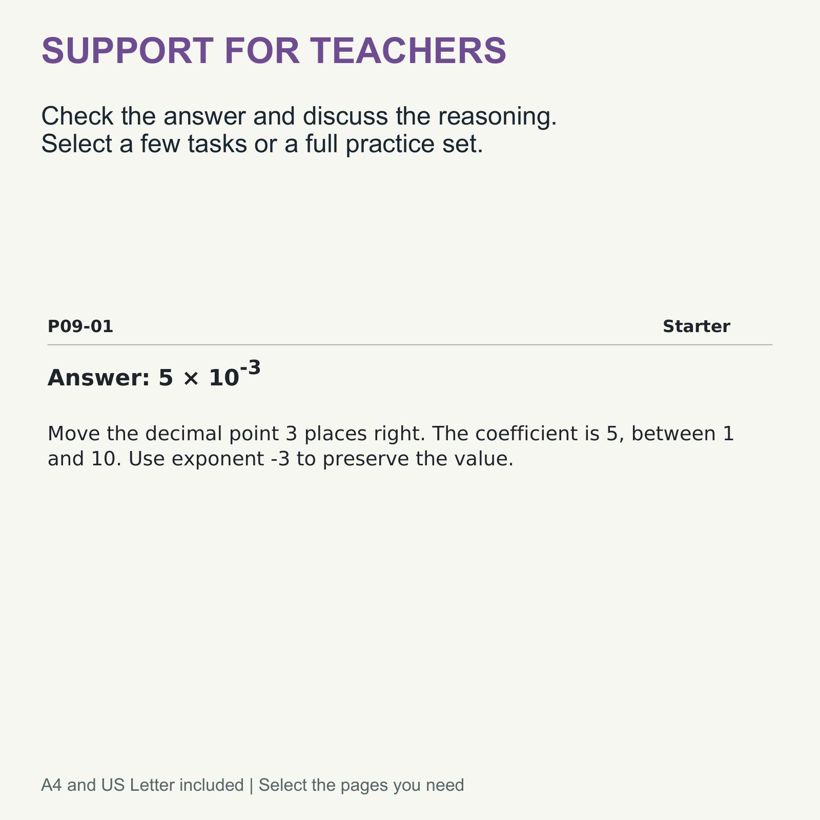 Scientific Notation Worksheets — Convert, Compare & Correct — Grade 8 — Teaching guidance and support included in this resource.