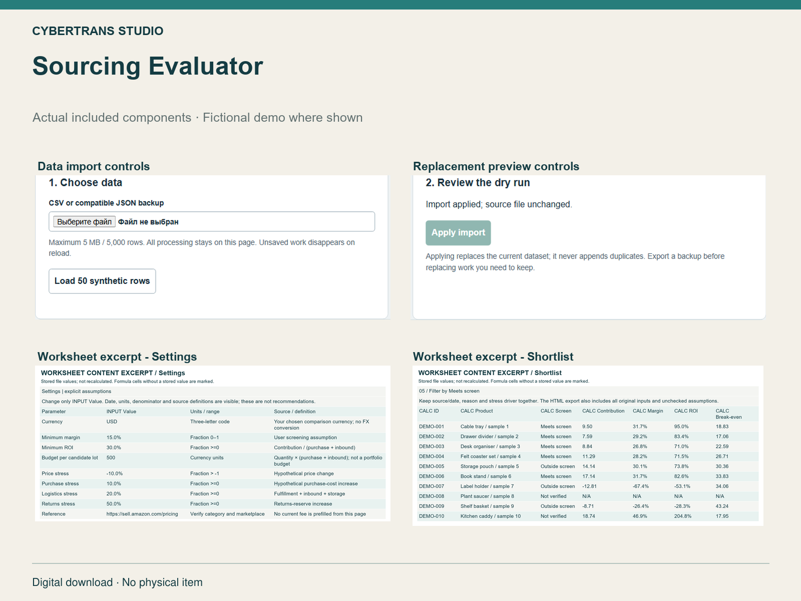 Sourcing Evaluator