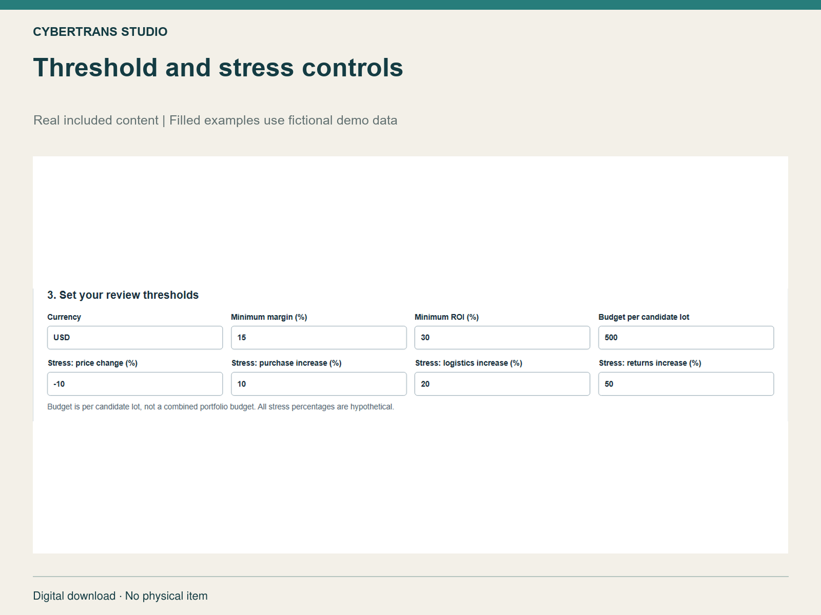 Threshold and stress controls