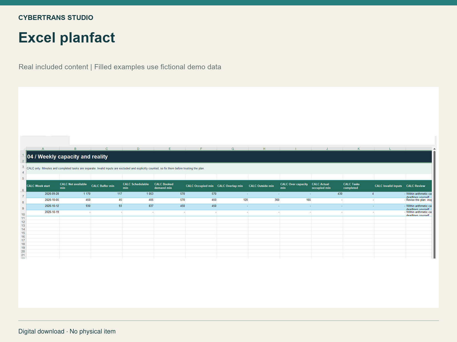 Excel planfact