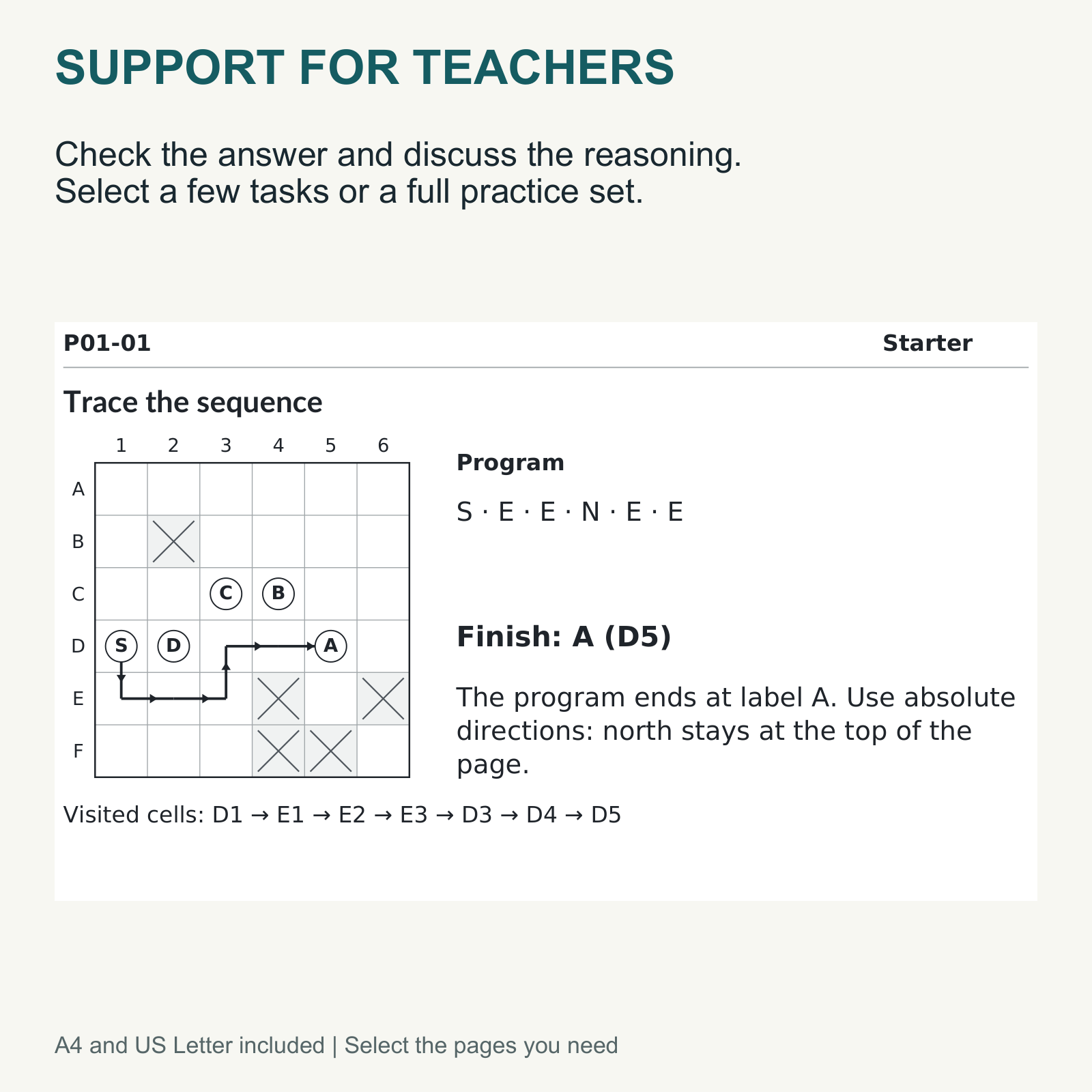 Unplugged Coding Lab — Sequences, Loops & Debugging — Teaching guidance and support included in this resource.