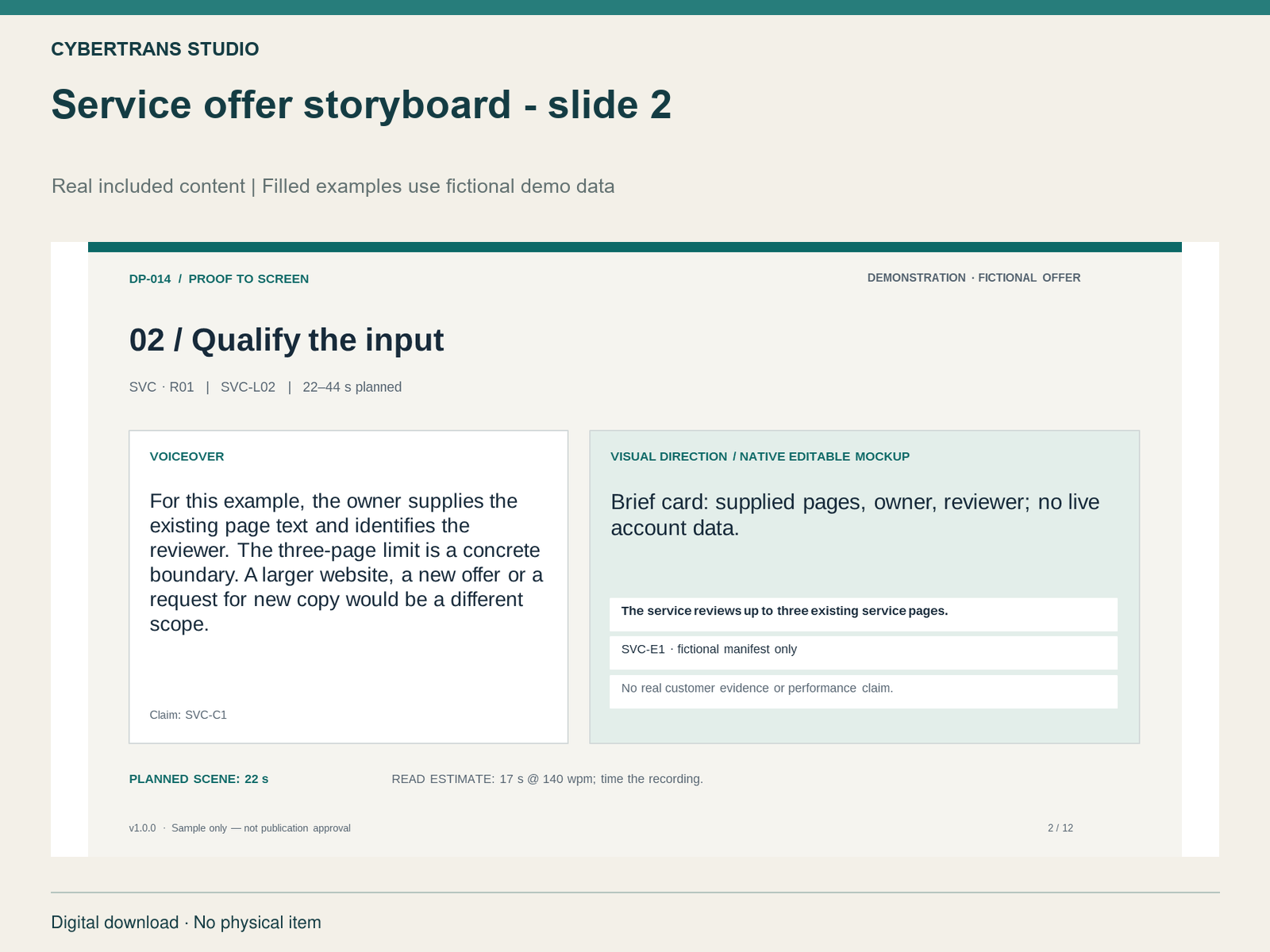 Service offer storyboard - slide 2