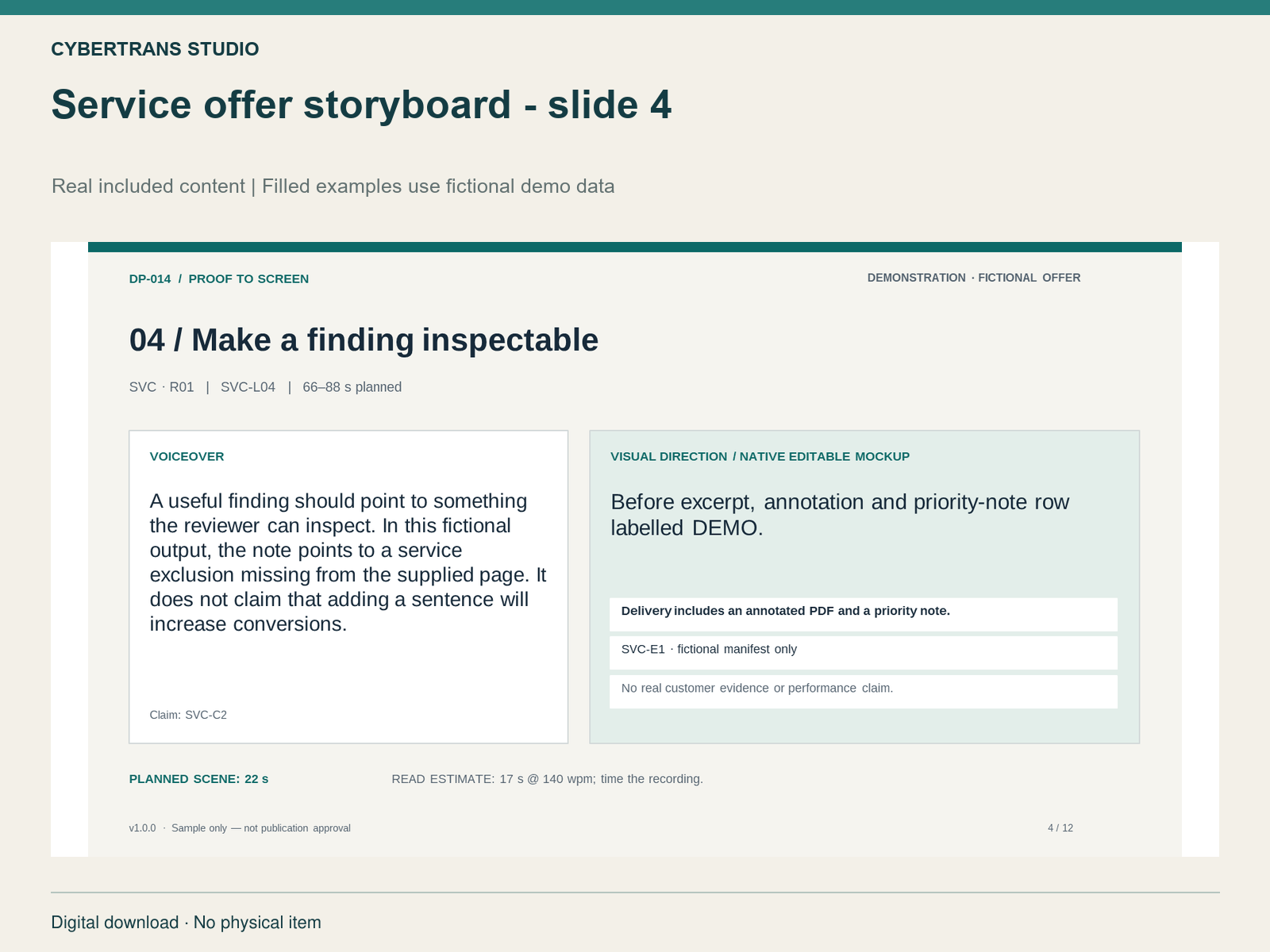Service offer storyboard - slide 4