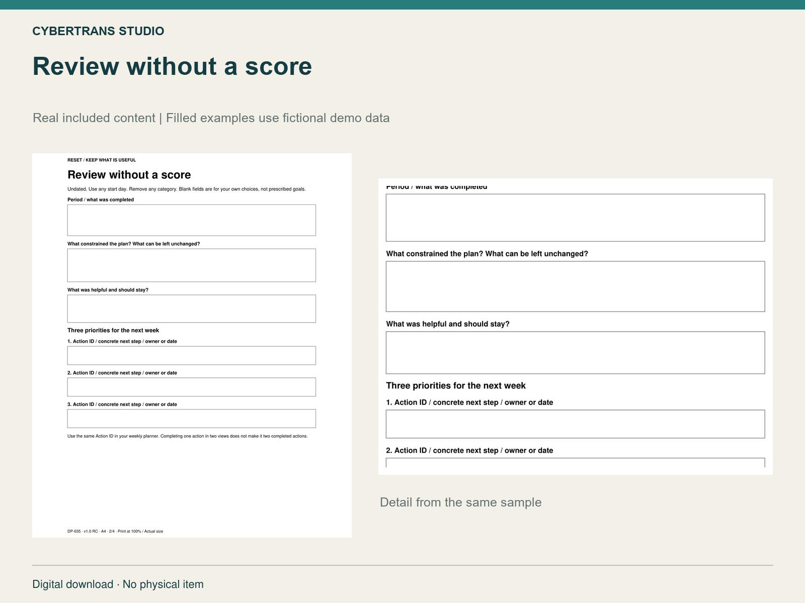 Review without a score