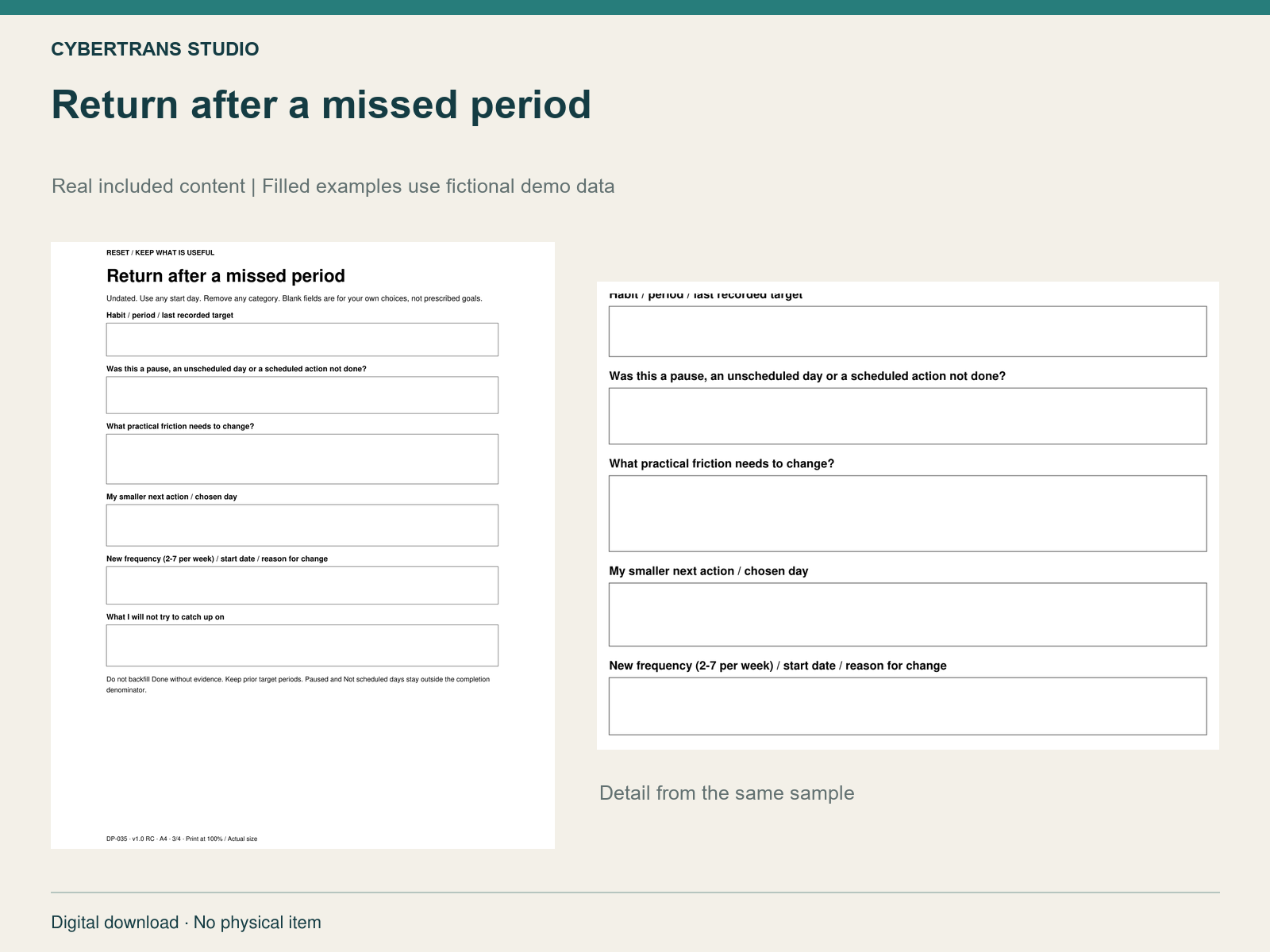 Return after a missed period