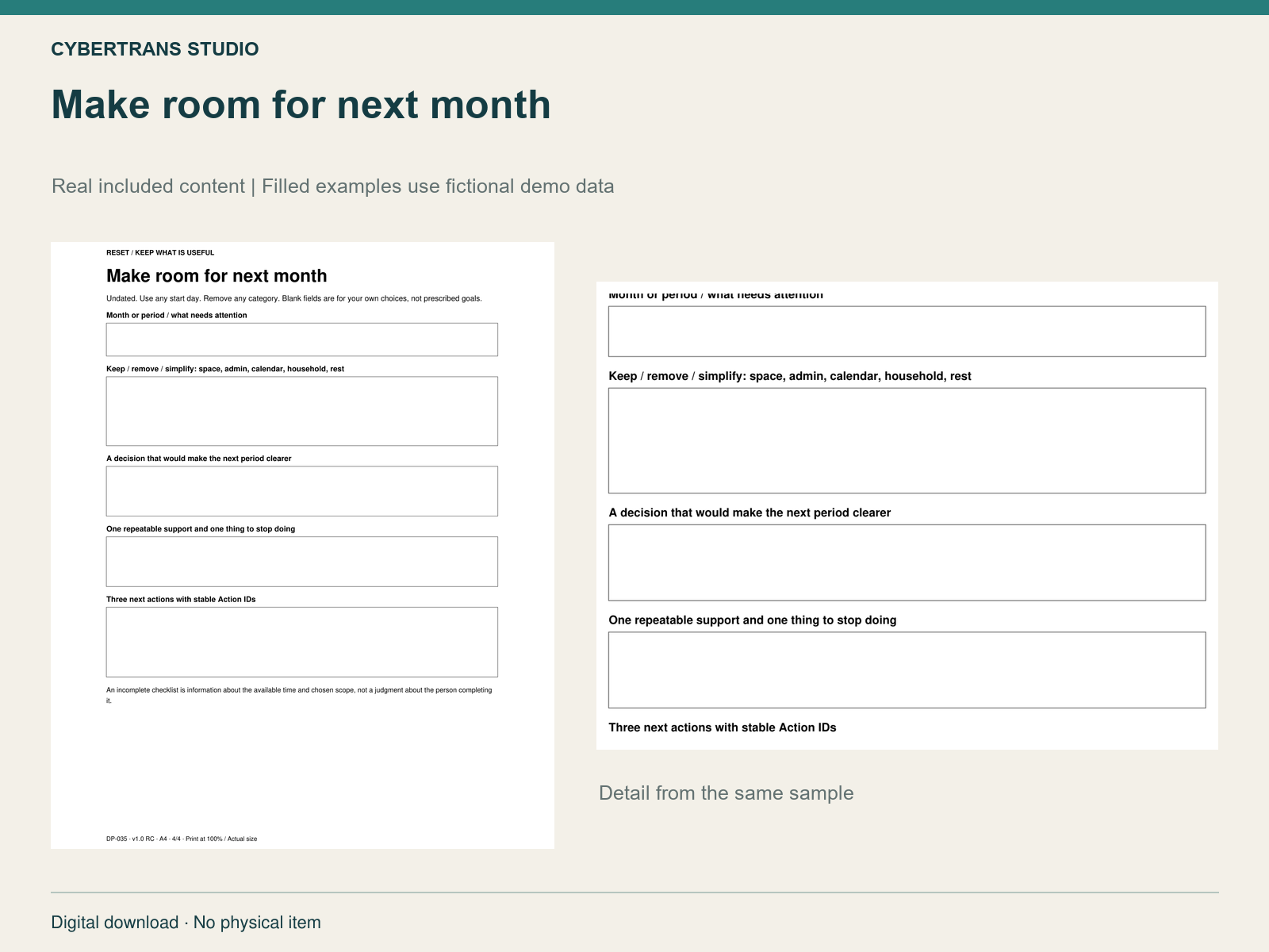 Make room for next month
